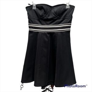 Black strapless dress